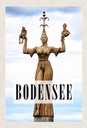 Holzschild 30x20 cm Bodensee Deutschland Statue Frau Bildmotiv Reisemotiv Abenteuer Reisen