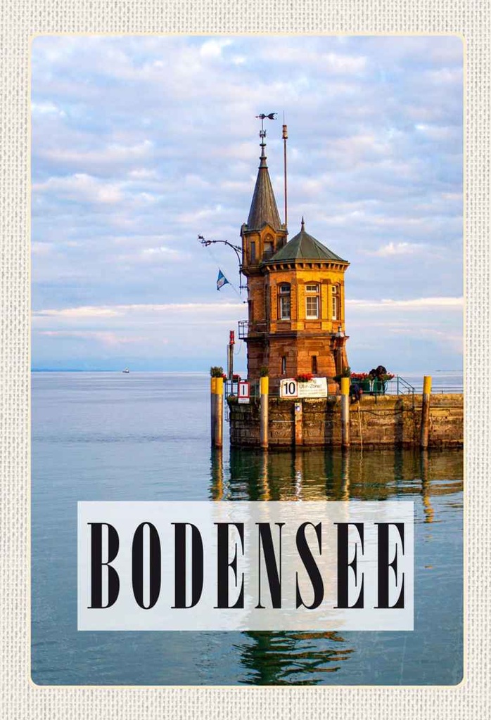 Holzschild 30x20 cm Bodensee Deutschland Haus See Bildmotiv Reisemotiv Abenteuer Reisen