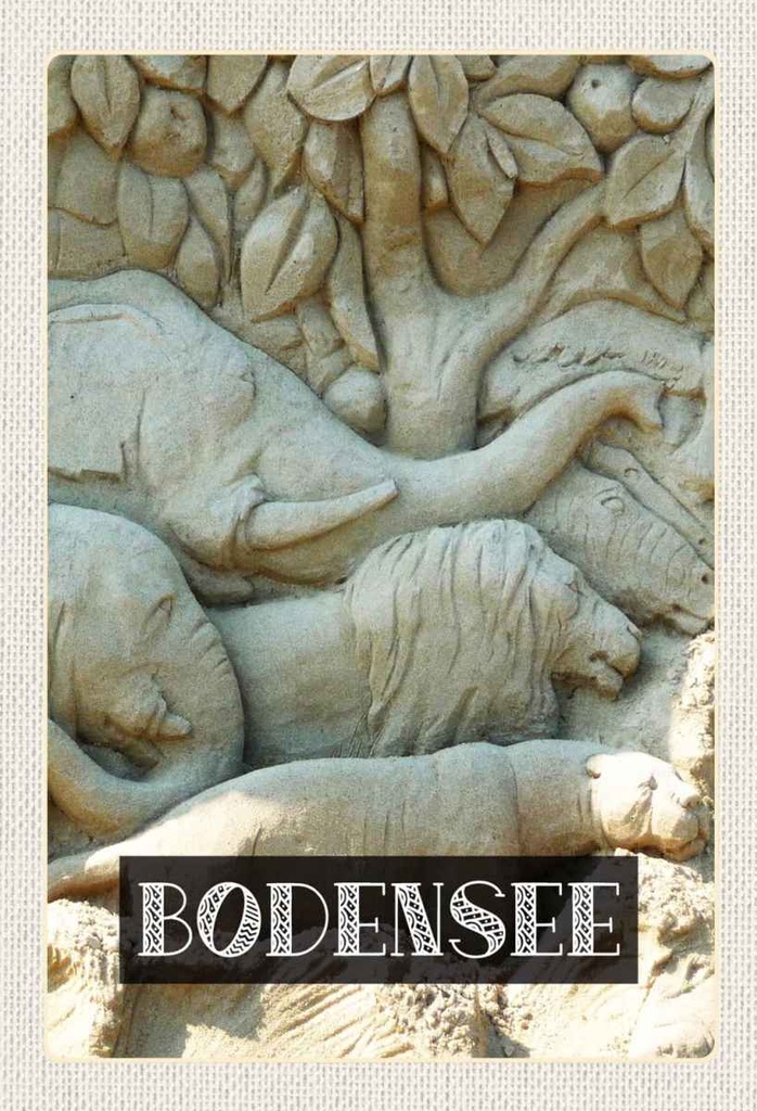 Holzschild 30x20 cm Bodensee Deutschland Tiere Statue Bildmotiv Reisemotiv Abenteuer Reisen