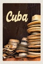 Holzschild 30x20 cm Cuba Karibik Hut Ferien Bildmotiv Reisemotiv Abenteuer Reisen