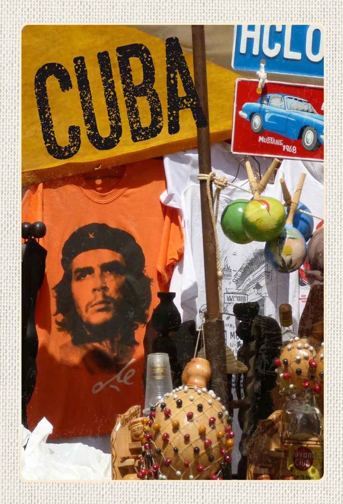 Holzschild 30x20 cm Cuba Karibik Che Guevara Havanna Club Bildmotiv Reisemotiv Abenteuer Reisen