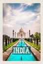 Holzschild 30x20 cm Indien Taj Mahal Moschee Agra Garten Bildmotiv Reisemotiv Abenteuer Reisen