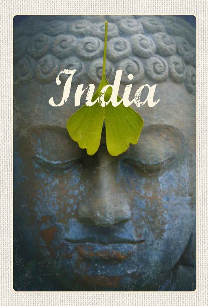 Holzschild 30x20 cm Indien Kopf Hindu Gott Blatt Gemälde Bildmotiv Reisemotiv Abenteuer Reisen