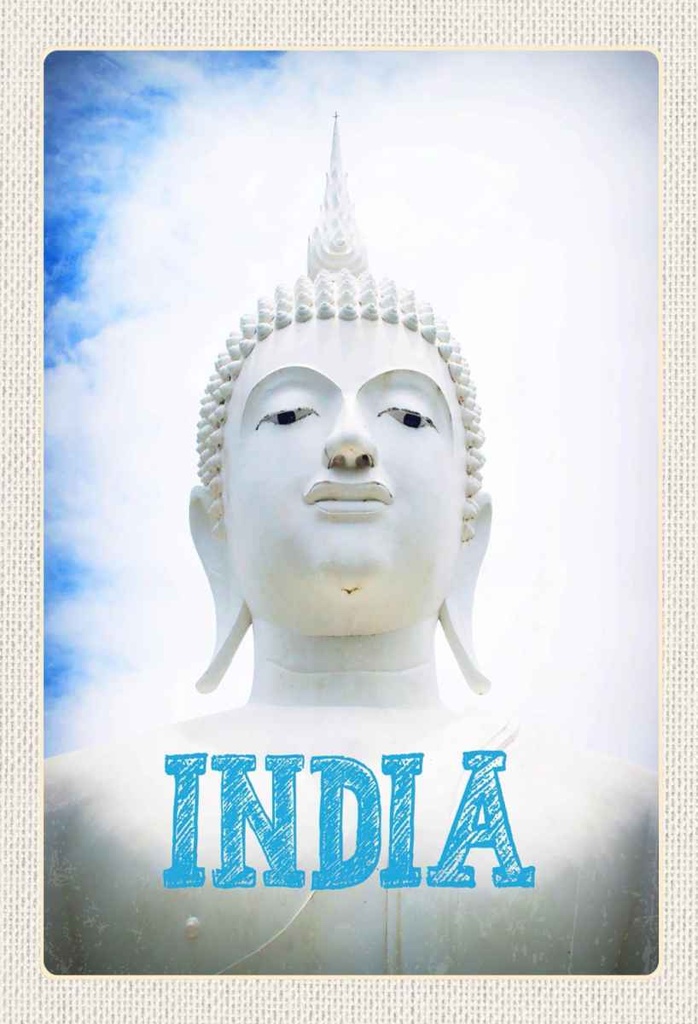 Holzschild 30x20 cm Indien Religion Hinduismus Skulptur Bildmotiv Reisemotiv Abenteuer Reisen