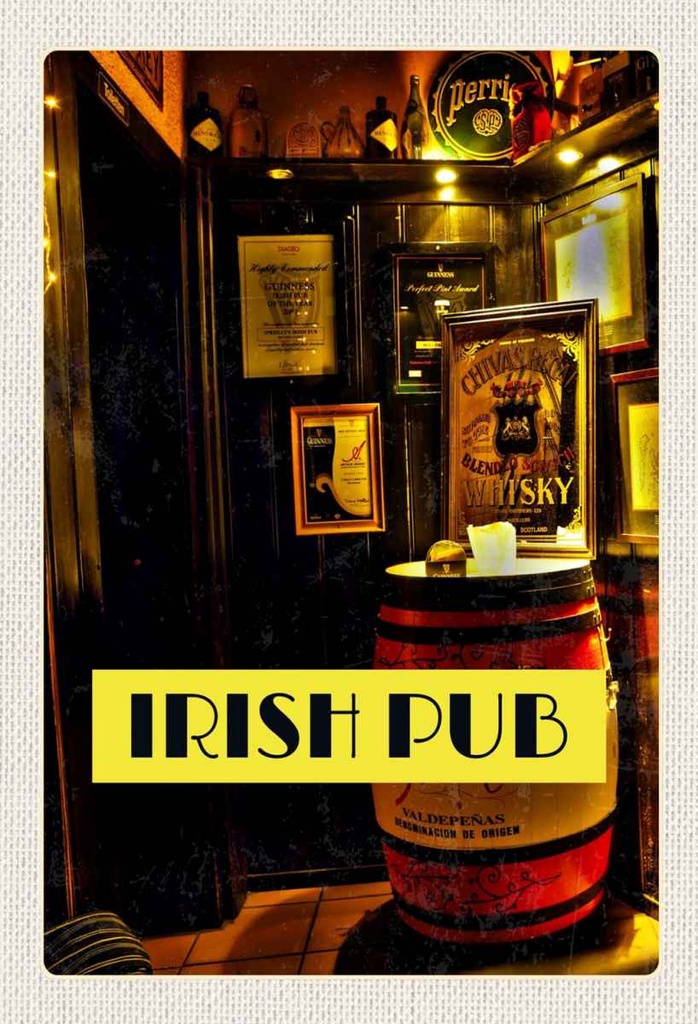 Holzschild 30x20 cm Irland Bier Kneipe Gemälde