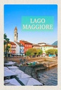 Holzschild 30x20 cm Lago Maggiore Gebäude Meer Schirm Bildmotiv Reisemotiv Abenteuer Reisen
