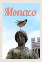 Holzschild 30x20 cm Monaco Frankreich Europa Skulptur Vogel Bildmotiv Reisemotiv Abenteuer Reisen
