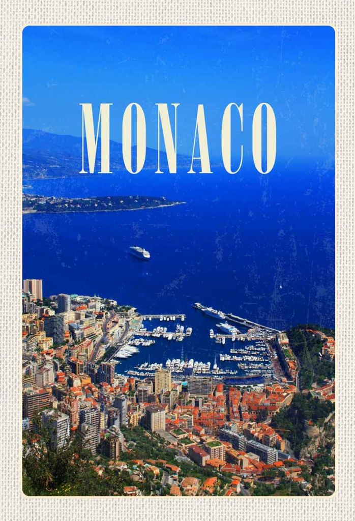 Holzschild 30x20 cm Monaco Frankreich Europa Trip Bildmotiv Reisemotiv Abenteuer Reisen