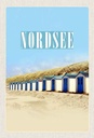 Holzschild 30x20 cm Nordsee Strand Stranhäusschen Sonner Bildmotiv Reisemotiv Abenteuer Reisen