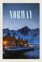 Holzschild 30x20 cm Norwegen Winter Schnee Urlaubsort Bildmotiv Reisemotiv Abenteuer Reisen