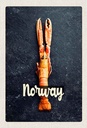 Holzschild 30x20 cm Norwegen Fischgerichte Krabben
