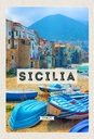 Holzschild 30x20 cm Sizillien Italien Europa Uralub Bildmotiv Reisemotiv Abenteuer Reisen