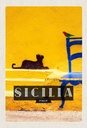 Holzschild 30x20 cm Sizilien Italien malerisches Bild Katze Bildmotiv Reisemotiv Abenteuer Reisen