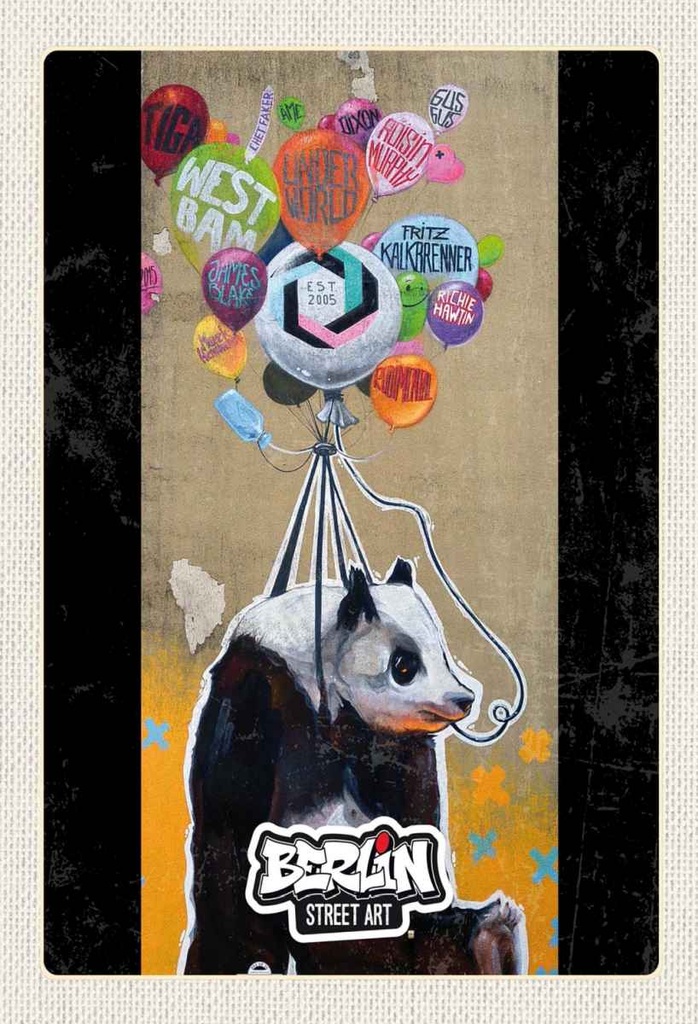 Holzschild 30x20 cm m Berliner Reisen Bär Knut Wappen Graffiti Trip Bildmotiv Reisemotiv Abenteuer