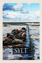 Holzschild 30x20 cm Sylt Insel Reisen Strand Meer Ebbe und Flut Bildmotiv Reisemotiv Abenteuer