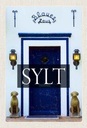 Holzschild 30x20 cm Sylt Deutschland Blaues Haus Bildmotiv Reisemotiv Abenteuer Reisen