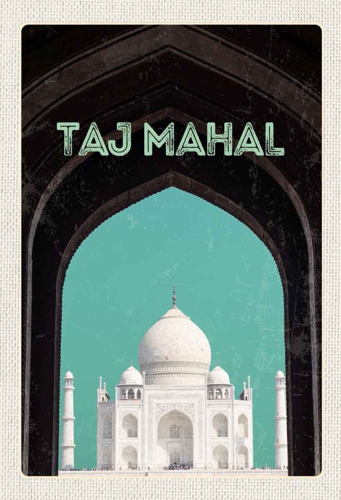 Holzschild 30x20 cm Indien Asien Islam Taj Mahal Kultur Bildmotiv Reisemotiv Abenteuer Reisen