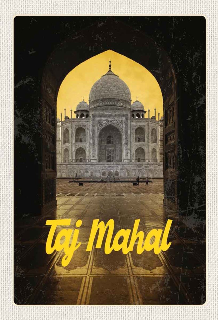 Holzschild 30x20 cm Indien Islam Taj Mahal Kultur Religiön Bildmotiv Reisemotiv Abenteuer Reisen