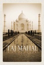 Holzschild 30x20 cm Indien schwarz weiß Taj Mahal Bildmotiv Reisemotiv Abenteuer Reisen