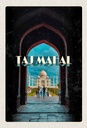 Holzschild 30x20 cm Indien Taj Mahal Menschen Muslime Bildmotiv Reisemotiv Abenteuer Reisen