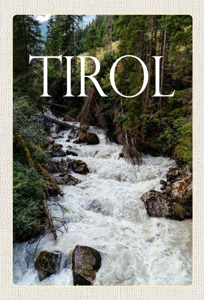 Holzschild 30x20 cm Tirol Östereich Natur Strömung