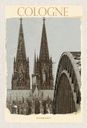 Holzschild 30x20 cm Kölner Dom Mittelalter schwarz weiß Bildmotiv Reisemotiv Abenteuer Reisen