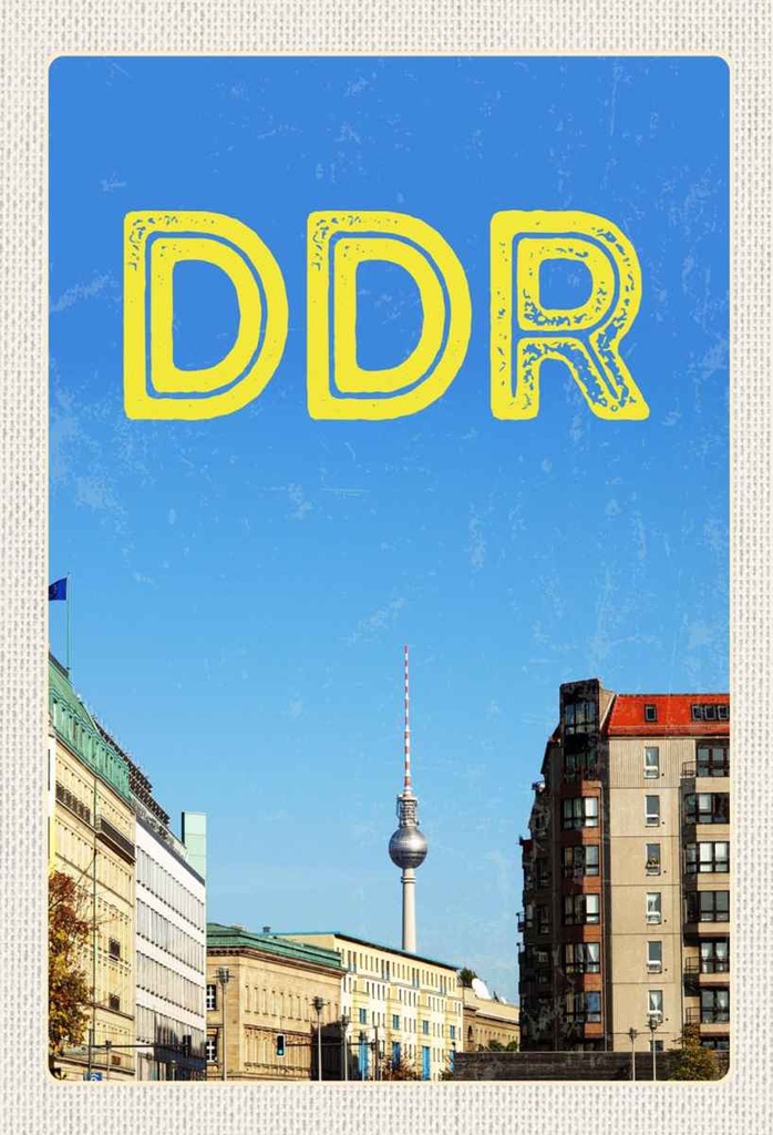 Holzschild 30x20 cm Berlin Deutschland Fernsehrturm DDR Bildmotiv Reisemotiv Abenteuer Reisen