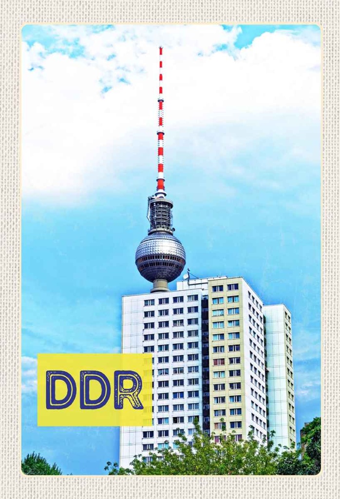 Holzschild 30x20 cm Berlin Trip Fernsehrturm DDR Bildmotiv Reisemotiv Abenteuer Reisen