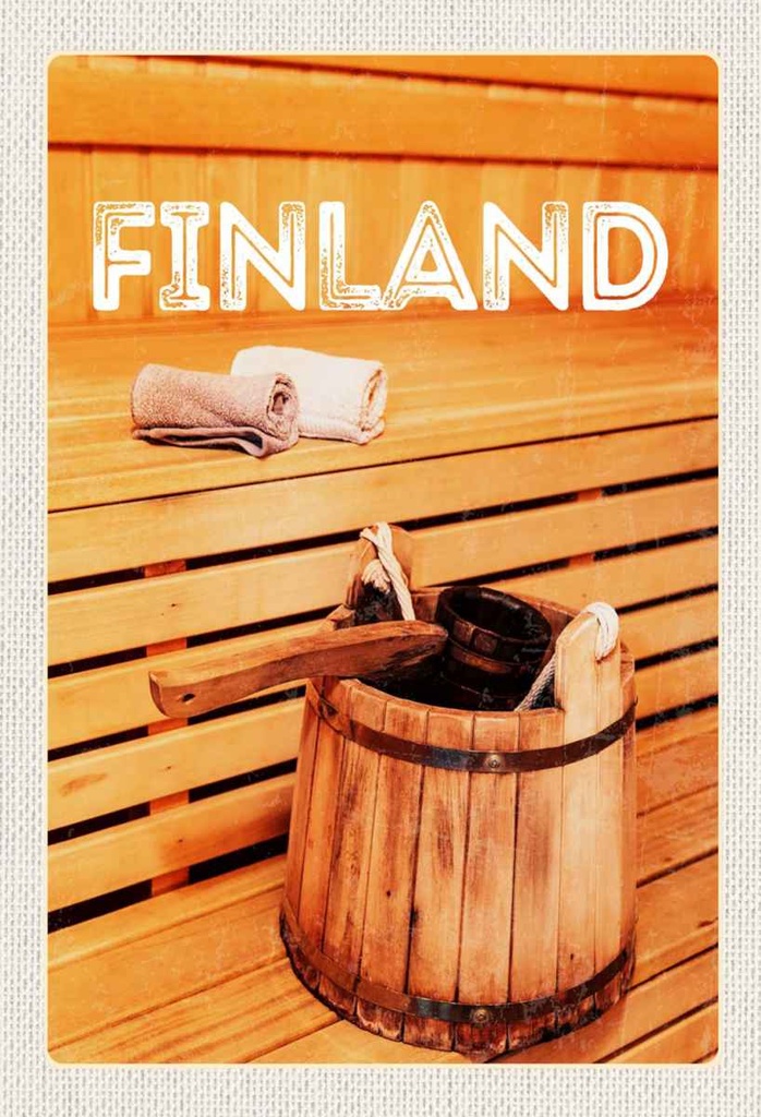 Holzschild 30x20 cm Dänemark Sauna Erholung Saunazubehör Bildmotiv Reisemotiv Abenteuer Reisen