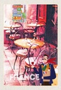 Holzschild 30x20 cm Frankeich Restaurant Gemälde Stühle