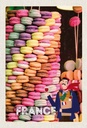Holzschild 30x20 cm Frankreich Süßspeisen Macarons süß