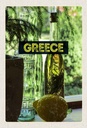 Holzschild 30x20 cm Greece Griechenland Flaschen Bildmotiv Reisemotiv Abenteuer Reisen