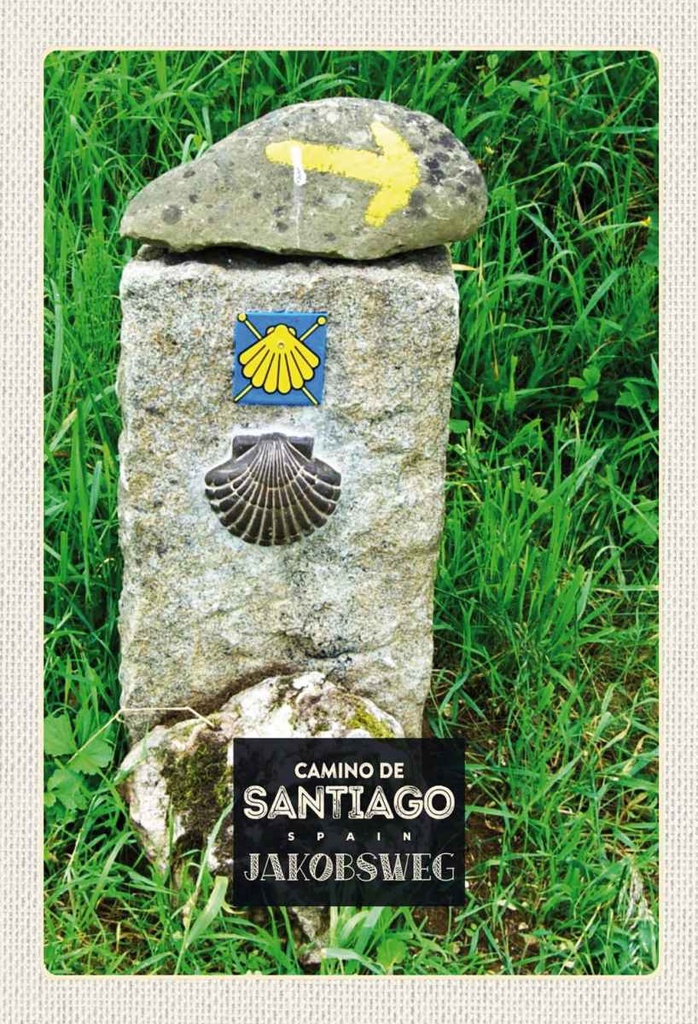 Holzschild 30x20 cm Spain Camino De Santiago Jakobsweg Bildmotiv Reisemotiv Abenteuer Reisen