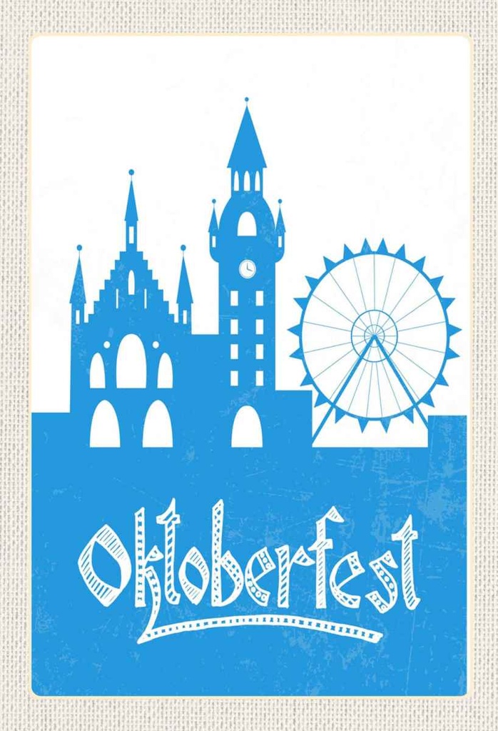 Holzschild 30x20 cm München Oktoberfest Riesenras blau