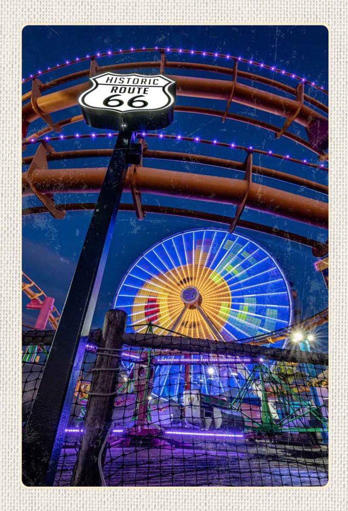 Holzschild 30x20 cm USA Amerika Historic Route 66 Park Bildmotiv Reisemotiv Abenteuer Reisen