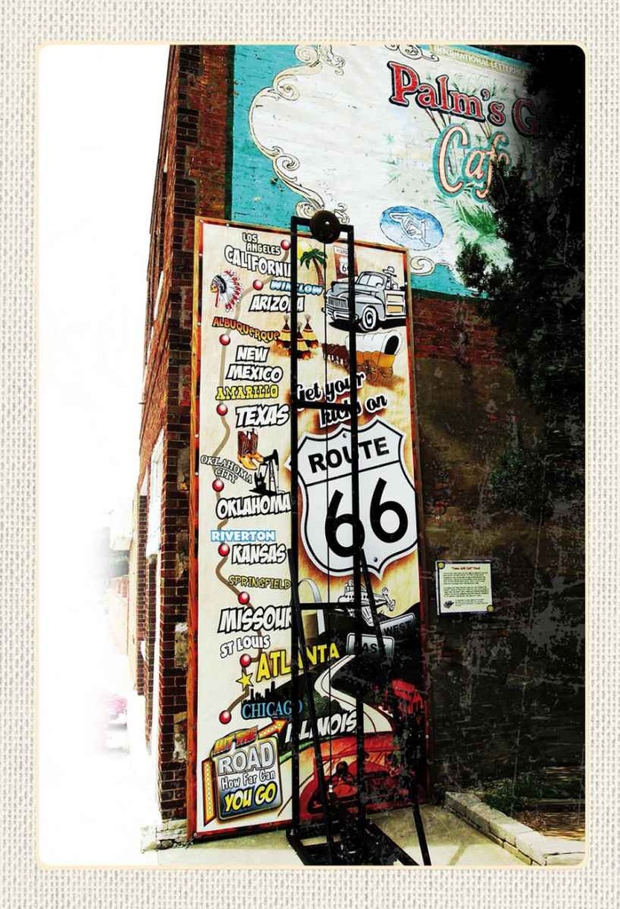 Holzschild 30x20 cm USA Los Reisen Angeles Schil Route 66 US Bildmotiv Reisemotiv Abenteuer