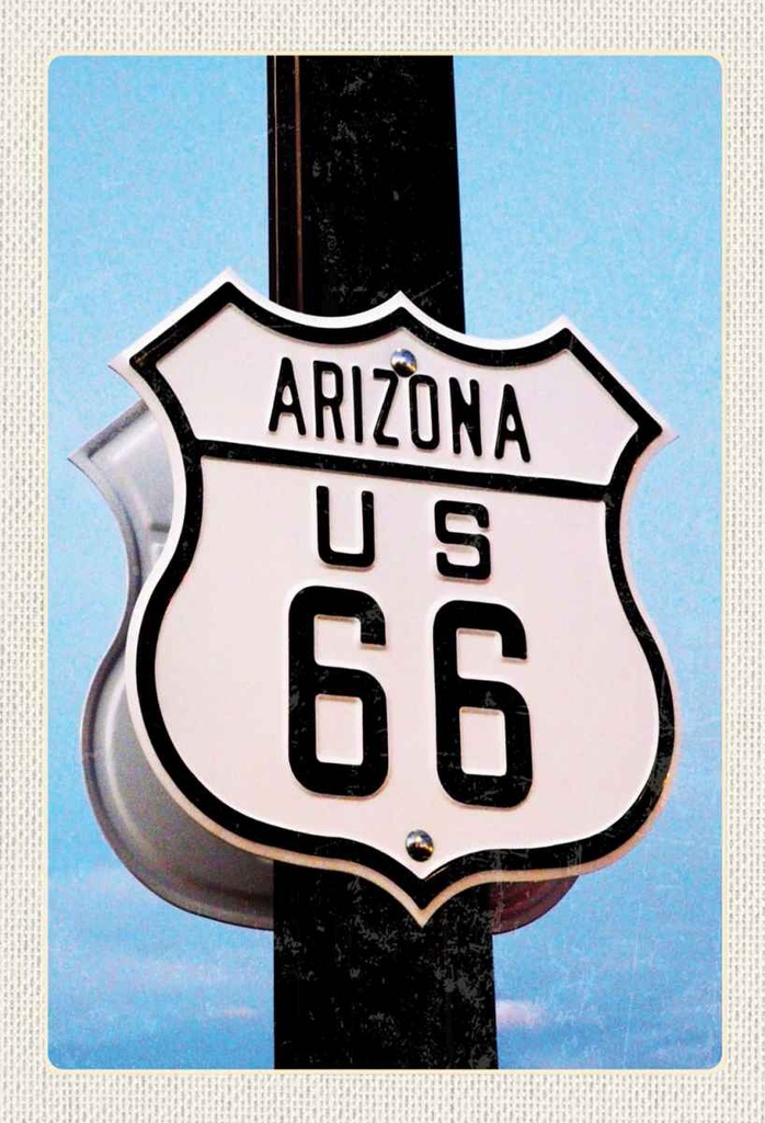 Holzschild 30x20 cm Amerika USA Arizona Straße Route 66 Bildmotiv Reisemotiv