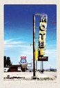 Holzschild 30x20 cm Amerika USA Route 66 Motel Wüste Bildmotiv Reisemotiv