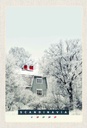 Holzschild 30x20 cm Skandinawien Schnee Weiß Natur Haus Bildmotiv Reisemotiv Abenteuer Reisen