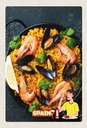Holzschild 30x20 cm Spanien Europa Paella Reis Muscheln Bildmotiv Reisemotiv Abenteuer Reisen