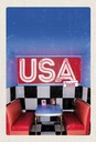 Holzschild 30x20 cm Amerika Diner Restaurant Fast Food Bildmotiv Reisemotiv USA
