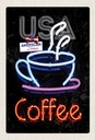 Holzschild 30x20 cm USA Amerika Kaffee Tee Kuchen Bildmotiv Reisemotiv Abenteuer Reisen