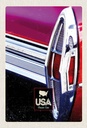 Holzschild 30x20 cm Amerika Oldtimer Dream Cars rot Bildmotiv Reisemotiv USA