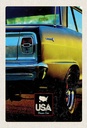 Holzschild 30x20 cm Amerika Oldtimer USA gelb Bildmotiv Reisemotiv