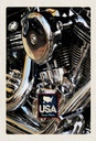 Holzschild 30x20 cm Amerika Oldtimer silber Motor 90er Bildmotiv Reisemotiv USA