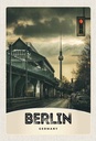 Holzschild 30x20 cm Berlin Deutschland Fernsehrturm 90er Bildmotiv Reisemotiv Abenteuer Reisen