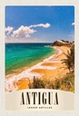 Holzschild 30x20 cm Antigua Karibik Strand Meer Bildmotiv Reisemotiv Abenteuer Reisen