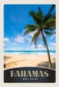 Holzschild 30x20 cm Bahamas West Indien Strand Palme Bildmotiv Reisemotiv Abenteuer Reisen