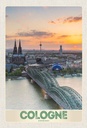 Holzschild 30x20 cm Köln Deutschlan Stadttrip Dom Brücke Bildmotiv Reisemotiv Abenteuer Reisen