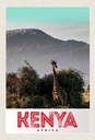Holzschild 30x20 cm Kenia Ostafrika Giraffe Wildnis Natur Bildmotiv Reisemotiv Abenteuer Reisen